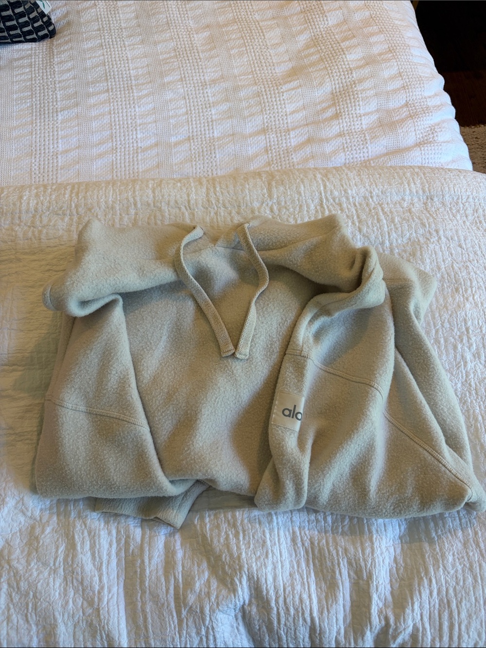ALO Yoga Womens Cream Zip-Quarter Fleece